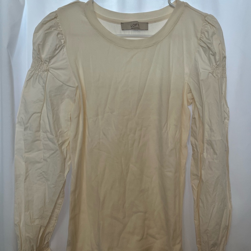 LOFT Ivory Long Sleeve Top